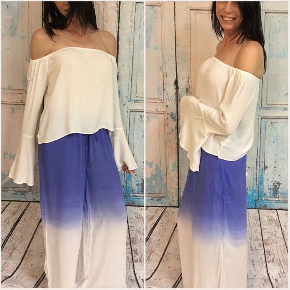 Blue Ombré Wide Leg Pants - Picture 3 of 3
